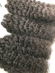 Shipping Worldwide Burmese Curly Human Hair Extensions Weft Hair Bundles With <b>Lace</b> <b>Closure</b> High Quality - Product Image 3