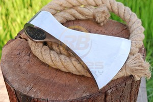 Custom Hand Forged Carbon Steel Tomahawk <b>Axe</b> Head Tactical Viking <b>Axe</b> Blank <b>Camping</b> Survival Hatchet Rose Wood Handle Industrial - Product Image 2
