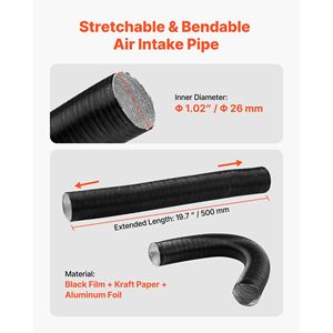 Nuovo Kit Tubo di Aspirazione da 0,98 Pollici per Riscaldatore Diesel Auto, Tubo Flessibile Estensibile per Riscaldatore ad Aria da Parcheggio - Product Image 5