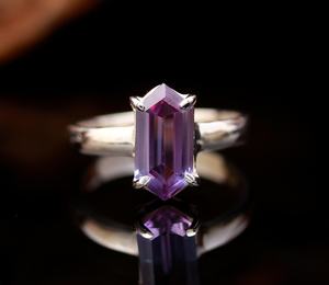 Anillo Hexagonal de Alejandrita que Cambia de Color, Plata de Ley 925, Joyería de Piedras Preciosas Hecha a Mano, Certificado IGI, Elegante Regalo para Mujer - Product Image 5