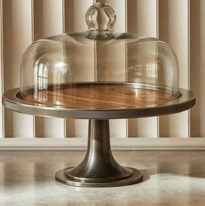 Soporte de Lujo para Mini Tartas con Tapa Dorada y Base de Madera, Tazón para Exhibición de Postres, Soporte para Tartas de Cocina - Product Image 2