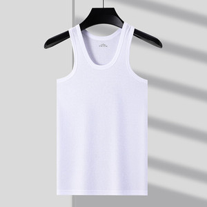 Débardeur côtelé 100 % coton pour homme, col en U, sans manches, sous-vêtement, gilet de sport basique uni, grandes tailles L-4XL - Product Image 3