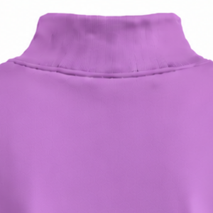 Sweat-shirt pour femme violet orchidée à col montant, manches longues, coupe ample, en polaire, style décontracté, streetwear, pull d'hiver tendance - Product Image 4