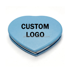 /Túi gương trái tim nhỏ gọn gương số lượng lớn cá nhân PU da nhà máy tùy chỉnh <span class=keywords><strong>logo</strong></span> đỏ/xanh/vàng thân thiện với môi bạc - Product Image 2