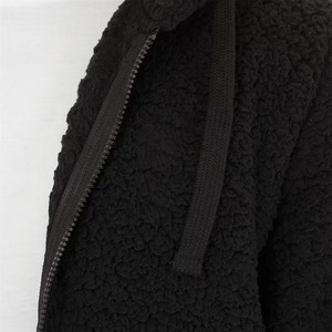 Sudadera con capucha para hombre, de forro polar de alto gramaje, estilo casual de invierno, ropa urbana, OEM al por mayor, con cremallera, color negro - Product Image 4