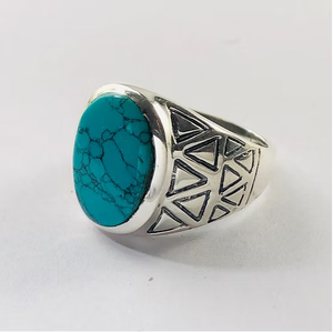 Designer 925 Silver <b>Ring</b> With <b>Turquoise</b> Gemstone Handmade Collection Jewelry Comfortable For Daily & Any Occasion Wear - Product Image 2