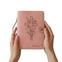 Housse de Bible en cuir véritable personnalisée, étui de Bible gravé, étui de Bible en cuir personnalisé avec monogramme, protège-livre