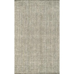 Tapis moderne en jute rectangulaire à tissage plat beige pour salon, antidérapant, à poils courts - Product Image 1
