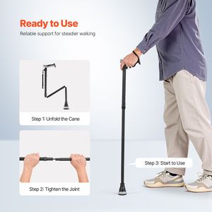 Bastone da Passeggio Pieghevole a 8 Livelli di Altezza Regolabile con Impugnatura in Schiuma per Terapia di Riabilitazione Domiciliare - Product Image 6