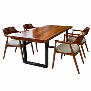 Juego de Comedor Moderno Industrial de Madera Duradera de Primera Calidad, 4 Sillas de Teca, Muebles para el Hogar, Restaurante, Hotel, Cocina, Venta al por Mayor - Product Image 1