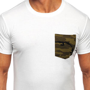 Men's Regular Fit Short Sleeve T-<b>Shirt</b> with Camo design Chest Pocket <b>100</b>% Cotton O Neck T-<b>Shirt</b> Jersey For Men Regular Wear - Product Image 4