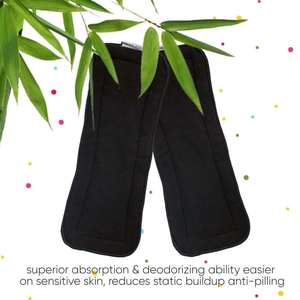 Inserto de carbón de bambú para pañales de tela reutilizables (paquete de 2) - Product Image 1