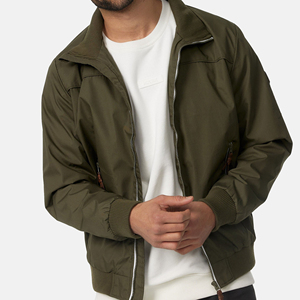 Chaqueta Bomber Acolchada para Hombre, Color Verde Oliva, Cierre de Cremallera, Informal, Resistente al Viento, de Poliéster, para Otoño - Product Image 3