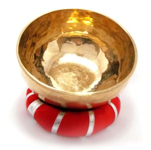 Cuenco tibetano de latón antiguo pulido para la salud y sonidos mágicos - Product Image 5