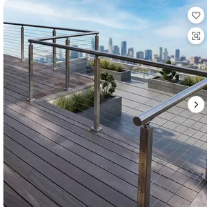Barandilla de Cable de Hierro Moderna, Resistente, para Exteriores, para Balcón, Terraza, Patio, Escalera, Montaje en Suelo, Resistente al Óxido - Product Image 1
