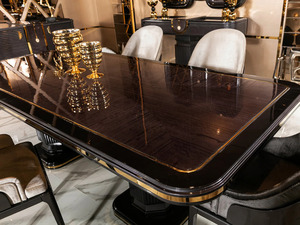Juego de Comedor de Madera de Teca Sólida de Lujo Real, Tallado en Oro, 6 Sillas, Mesa de Cocina Imperial de Palacio, Muebles para Villa o Mansión - Product Image 6