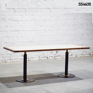 Table de restaurant rectangulaire avec base en métal, table de café, mobilier commercial moderne - Product Image 1
