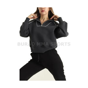 Sweat-shirt tricoté imprimé pour femme, coupe ample, col rond, manches longues, haut décontracté avec poches - Product Image 4