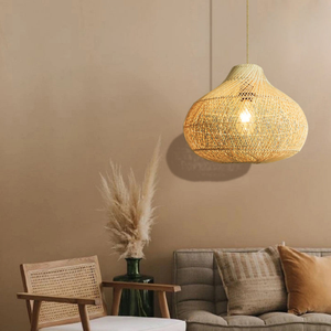 Natural Rattan <b>Ceiling</b> <b>Light</b> with Breathable Woven Pattern Lightweight Structure and Soft <b>Light</b> Diffusion for Indoor Use - Product Image 4