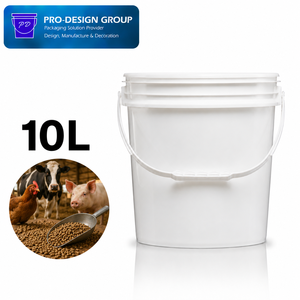 10L <b>Plastic</b> Feed Container <b>with</b> Flat <b>Lid</b> for Feed Storage, ISO 9001 Manufacturer - Product Image 1