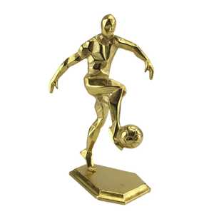 Figura Decorativa de Jugador de Fútbol Dorada de 32 cm de Alto x 13 cm de Ancho x 20.5 cm de Largo, Escultura de Mesa, Diseño Artístico Moderno para Sala de Estar - Product Image 4