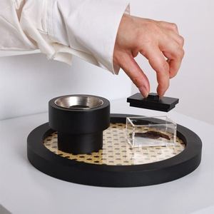 Brûleur d'encens Oud de luxe, ensemble de brûleur d'encens Bakhoor avec plateau décoratif, Mabkhara arabe moderne, porte-parfum d'intérieur - Product Image 3