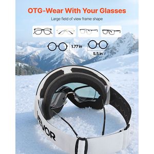 Occhiali da Sci Senza Montatura per Uomo, Donna e Giovani con Lenti Sferiche Rosa Revo, Antiappannamento OTG, Montatura in TPU Ventilata - Product Image 5