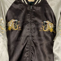 Veste d'hiver Sukajan décontractée et élégante pour homme, tissu satiné léger, broderie tendance, col montant, devant respirant et écologique
