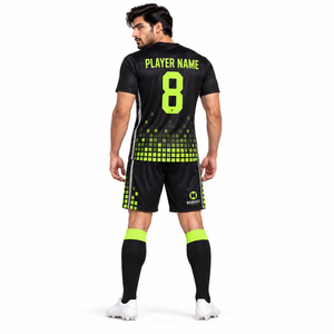 Conjunto de Uniforme de Fútbol Personalizado Sublimado para Hombre, Camiseta de Fútbol de Manga Corta con Cuello Redondo y Rayas, 100% Poliéster - Product Image 4