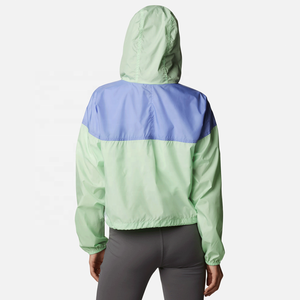 Veste coupe-vent légère à capuche pour femme, imperméable, color block, respirante, protection solaire, pour sports de plein air, manteau décontracté OEM - Product Image 2