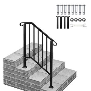 Artisasset Corrimano in Ferro Nero Opaco a 2 Gradini per Esterni (Dispositivo di Assistenza) (Uguale a 82359152) - Product Image 1