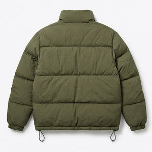 Chaqueta de lona acolchada con capucha para hombre, ligera, cálida, impermeable, para invierno, con logotipo frontal, OEM - Product Image 5