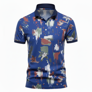 เสื้อโปโลผู้ชายผ้าโพลีเอสเตอร์ 100% ระบายอากาศได้ดี พิมพ์ลายแบบซับลิเมชั่น แห้งเร็ว สำหรับเล่นกอล์ฟ  พร้อมโลโก้สั่งทำพิเศษ - Product Image 4