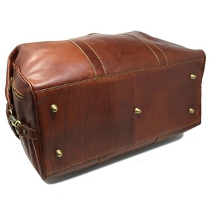 Sac de voyage week-end extensible en cuir marron de luxe pour homme et femme, grand sac de sport résistant à l'eau - Product Image 5