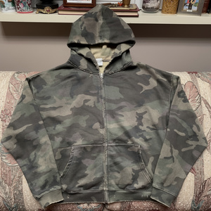 Sweat à capuche camouflage 360 g/m² ample avec double fermeture éclair, coupe oversize et broderie 3D personnalisée, 100 % coton, Birlag Sports - Product Image 5