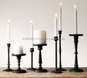 Portavelas de hierro decorativo atemporal con rollos hechos a mano para centro de mesa de boda o Decoración de mesa vintage - Product Image 1