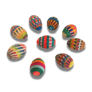 Offre Spéciale : Décoration de Noël Artisanale en Jacinthe d'Eau, Ensemble d'Ornements en Boules Tressées Multicolores Naturelles pour Événements - Product Image 3