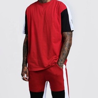Conjunto de Pantalones Cortos de Dos Piezas para Hombre, Verano 2024, Informal, 100% Algodón, Camiseta y Pantalones Cortos de Malla, Transpirables, de Secado Rápido, Antiestáticos, Tejido de 220g
