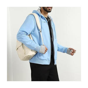 Sudadera con capucha para hombre, personalizada con bordado de chenilla, de gran tamaño, con cremallera completa, de felpa francesa, con estampado de algodón bordado. - Product Image 3