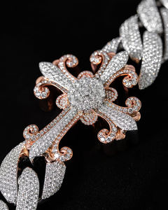 3D Iced Jesus Pendant Rose Gold Plated Moissanite <b>Cross</b> Necklace Cathedral Charm <b>Chain</b> Luxury Jewelry for <b>Men</b> Unisex IGI - Product Image 3