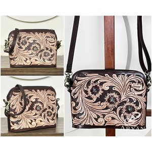 Sacs à main en cuir floral élégants faits à la main, prix d'usine de gros, sacs de soirée pour femmes, porte-téléphone et porte-monnaie à bandoulière - Product Image 1