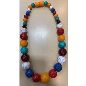 Elegant Vintage Geometric Resin Beaded <b>Necklace</b> Fashion <b>Statement</b> Piece Colorful Handmade Jewelry Unisex Daily Wear Party Gift - Product Image 1