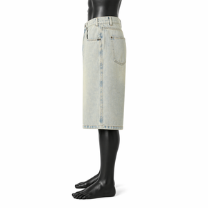 Pantalones Cortos de Mezclilla Holgados para Hombre, Estilo Vintage Lavado, Corte Holgado, Largura hasta la Rodilla, Estilo Urbano, Venta al por Mayor OEM - Product Image 5