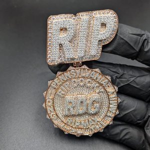 จี้ห้อยคอแบบสั่งทำพิเศษ เงินแท้ 925 ประดับเพชรโมอิสซาไนต์ VVS ระดับ Iced Out รูปทรงเหรียญกลม สไตล์ฮิปฮอป - Product Image 3