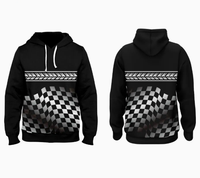 Sweat-shirt à capuche pour homme avec imprimé drapeau à carreaux violet, décontracté, à manches longues