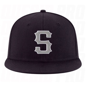 Custom <b>Navy</b> Gray White Stitched Adjustable Snapback <b>Hat</b> Premium Embroidered Logo Baseball Cap Personalized Sports Team - Product Image 2