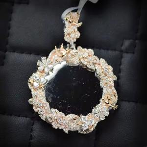 จี้เงินโรเดียม Luxira Jewels ประดับโมอิสซาไนต์ทรงเหลี่ยมเจียระไนแบบเบเซล สไตล์ฮิปฮอป สำหรับผู้ชาย เหมาะสำหรับงานแต่งงาน - Product Image 2