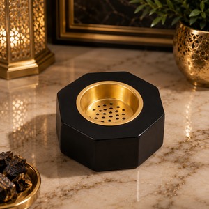 Brûleur d'encens en résine le plus vendu avec bol en laiton pour l'Aïd festif, support pour Bakhoor, chauffe-oud arabe, accent décoratif pour la maison, cadeau - Product Image 3