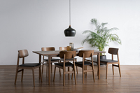 Silla de Comedor Contemporánea Premium con Asiento Tapizado en Cuero PU y Patas de Madera Sólida para Hogar, Oficina, Apartamento y Hotel
