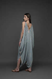 Mono de algodón estilo bohemio con efecto tie-dye para mujer, largo maxi, cuello en V, sin mangas, corte holgado, estilo fluido, ropa de playa informal - Product Image 4